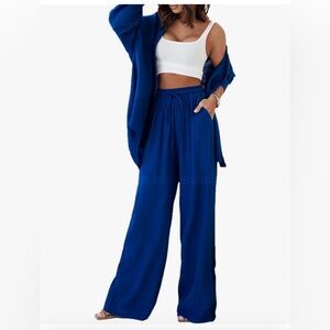 Two piece royal blue set